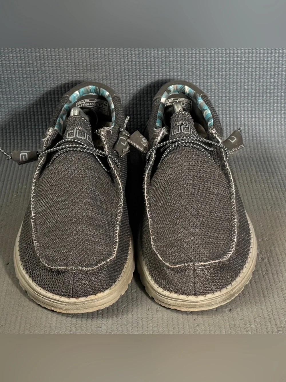 Hey Dude Men’s Wally Sox Charcoal Slip On Shoes Size 13